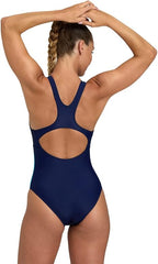 Arena Feel Women's Panel Control Pro Back Swimsuit - Navy-turquoise