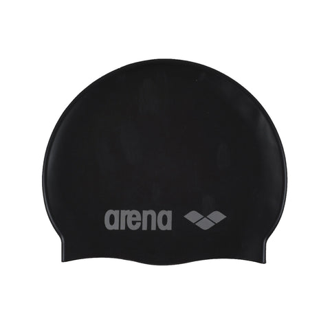 arena Kids' Junior Classic Silicone Swim Cap Black-Silver