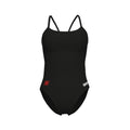 Comet Women's Solid Lace Back Swimsuit - Black