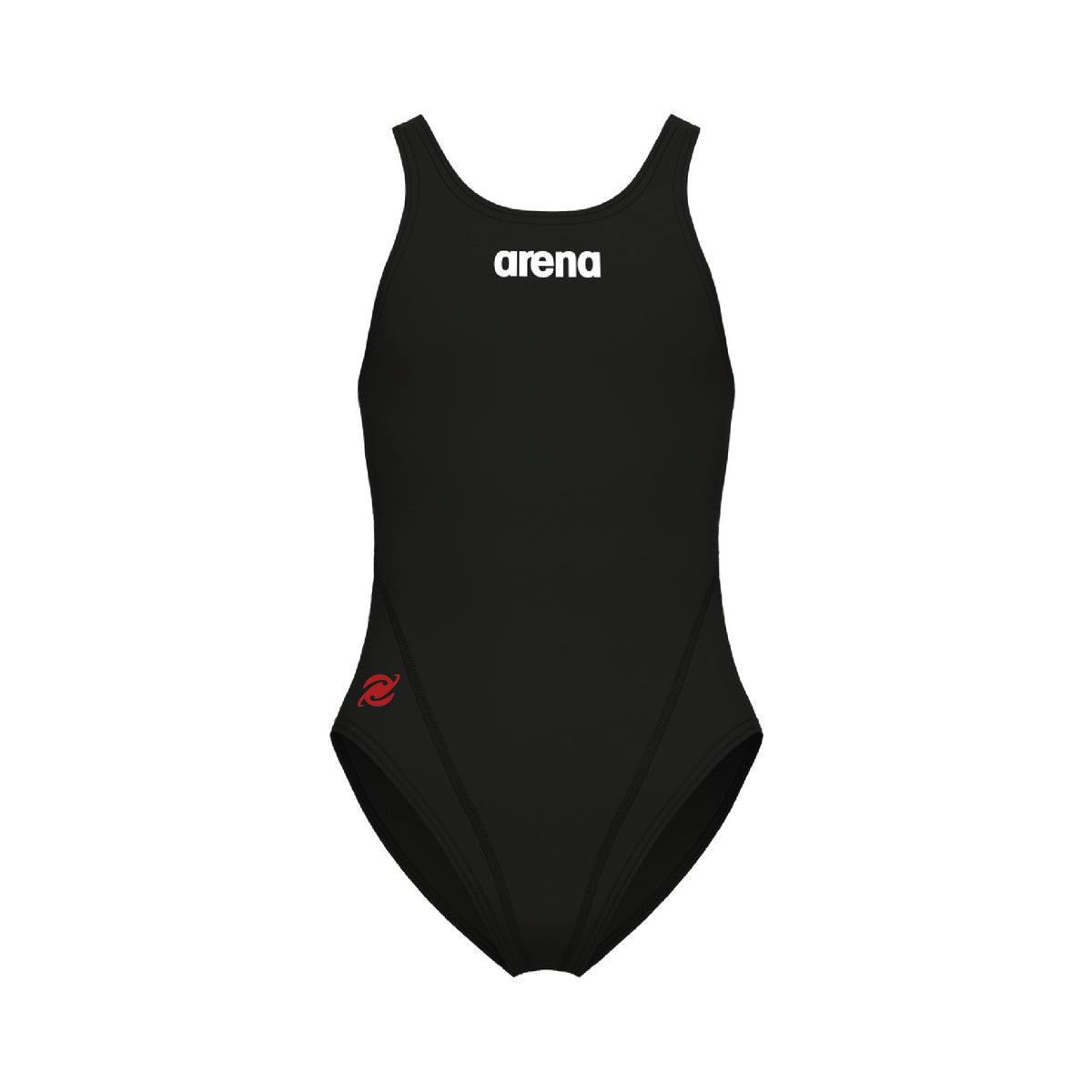 Comet Girls' Solid Team Swim Tech Swimsuit - Black