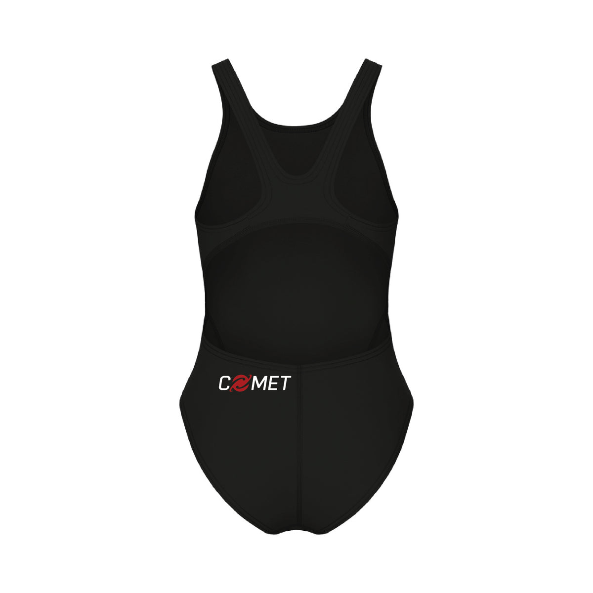 Comet Girls' Solid Team Swim Tech Swimsuit - Black