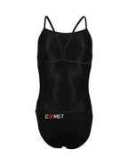 Comet Girls' Solid Team Challenge Swimsuit - Black