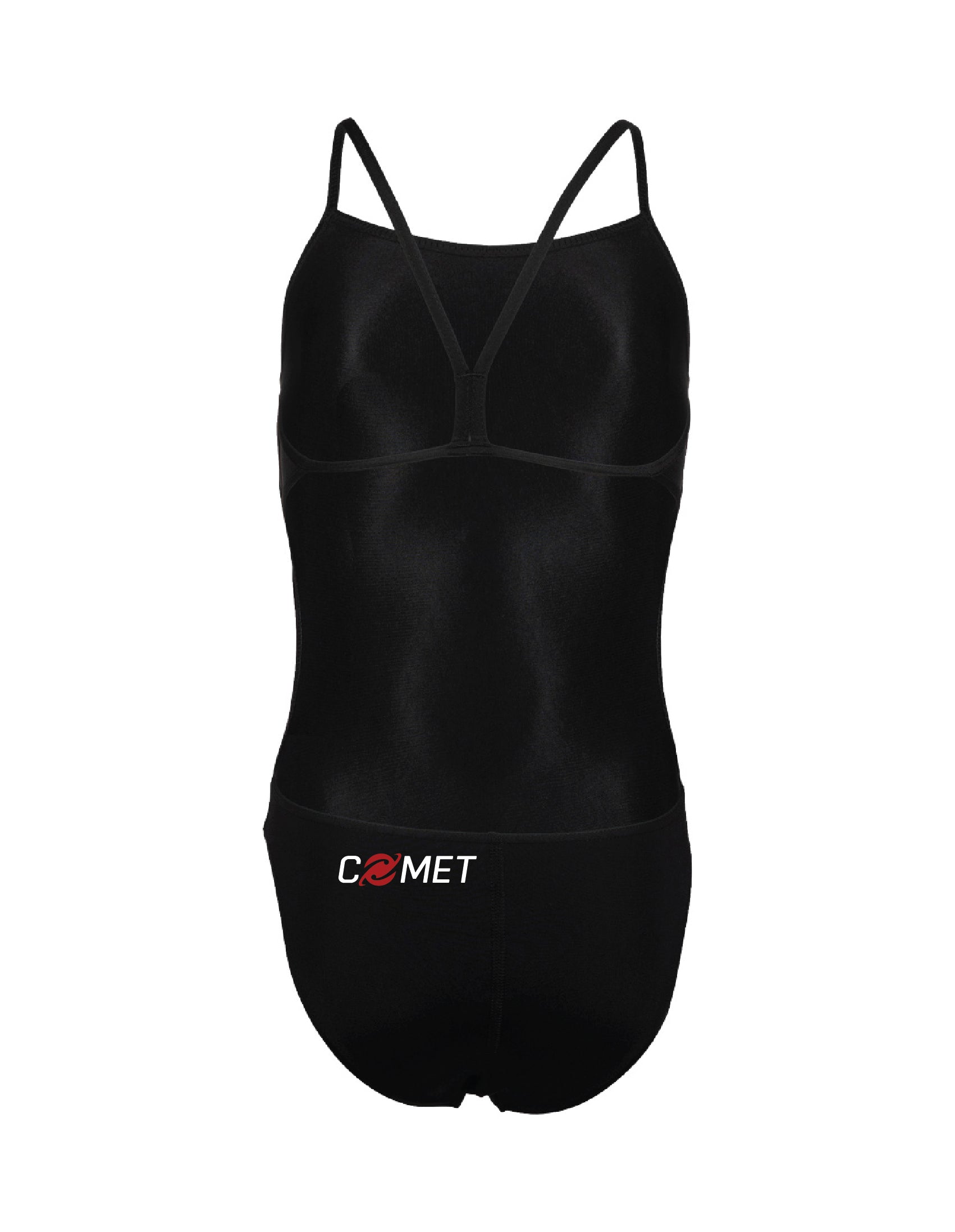 Comet Girls' Solid Team Challenge Swimsuit - Black