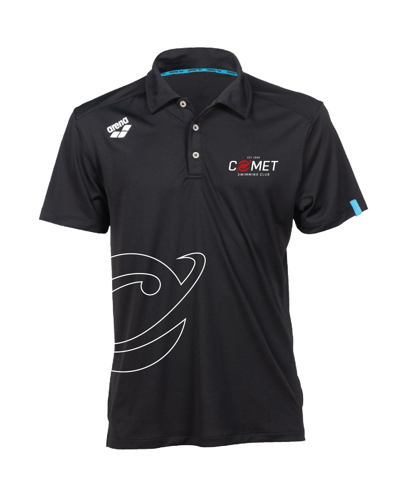 Comet Unisex Solid Polo Shirt - Black
