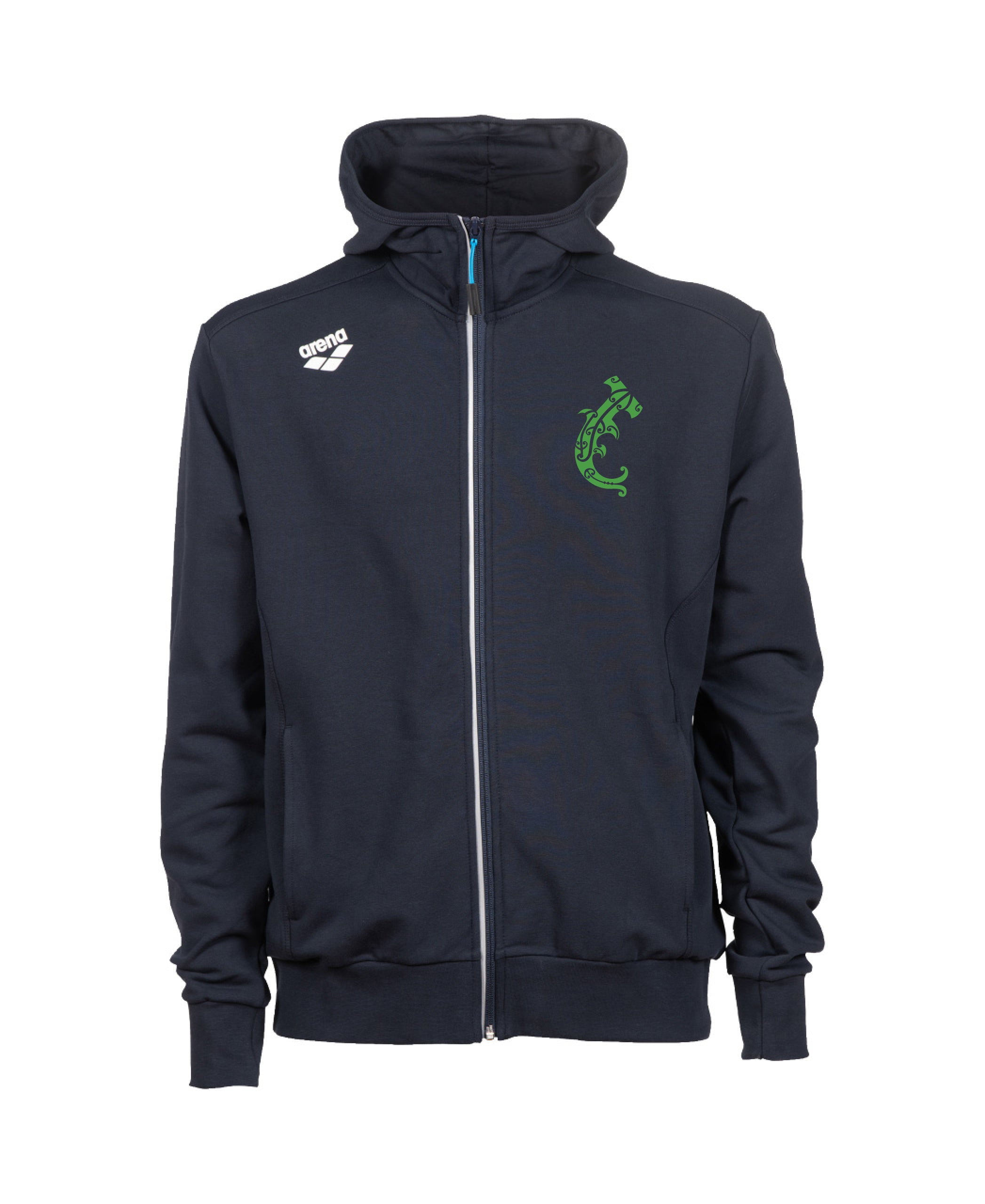 Te Arawa Unisex Hooded Panel Jacket - Navy