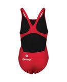 Canterbury Diving Girls' Solid Team Swim Tech Swimsuit - Red
