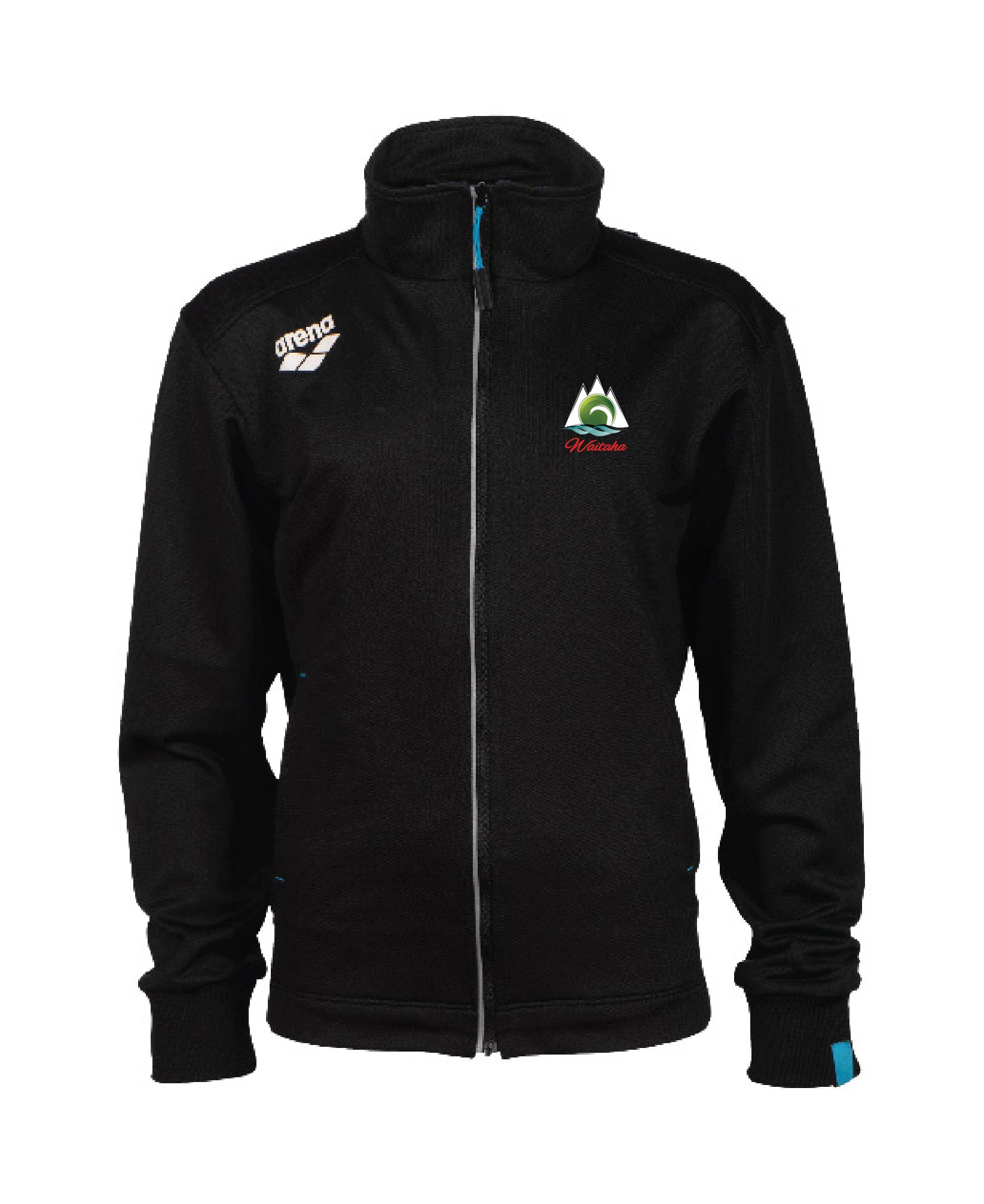 Waitaha Junior Team Jacket Panel Knitted Poly - Black