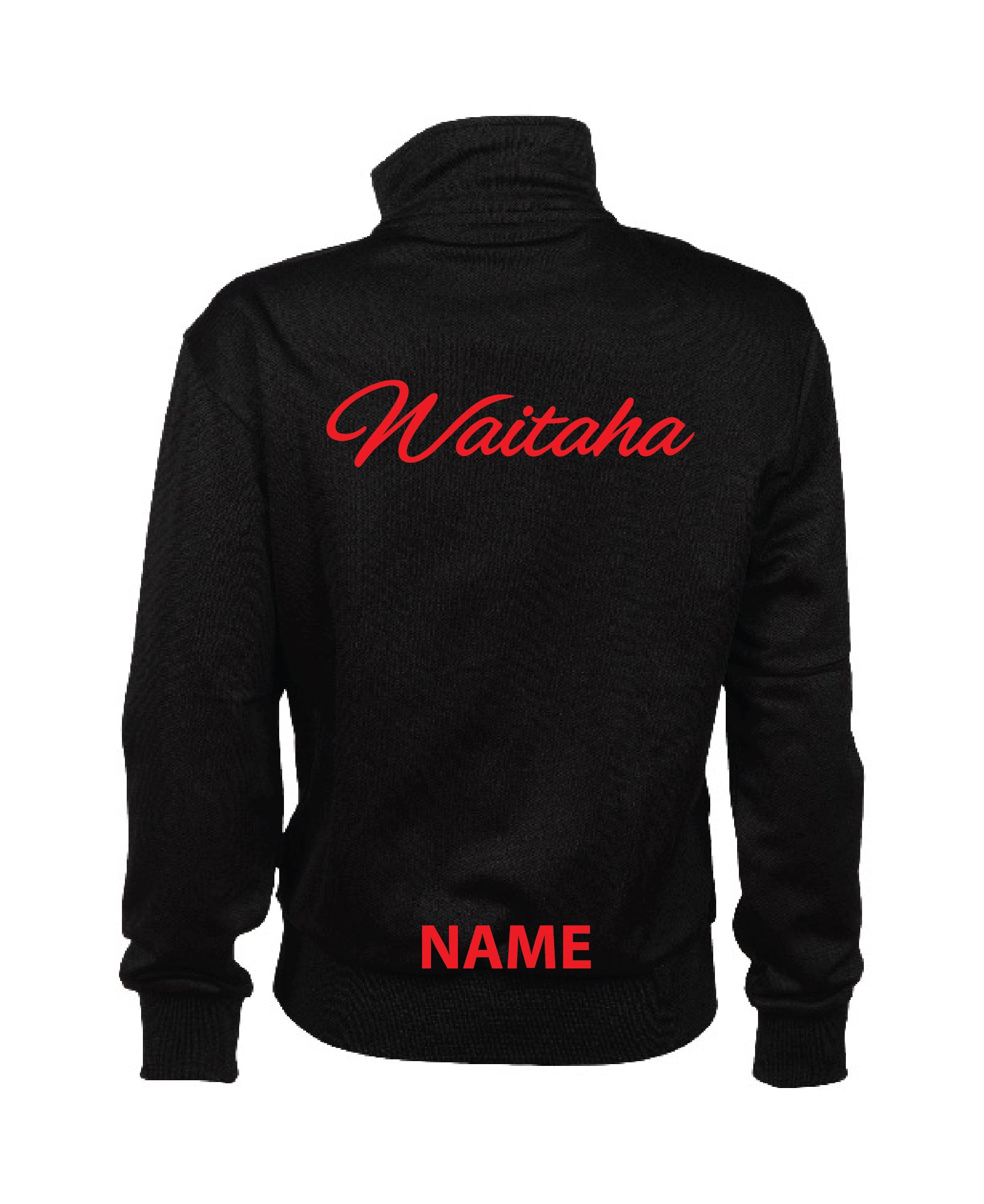 Waitaha Junior Team Jacket Panel Knitted Poly - Black