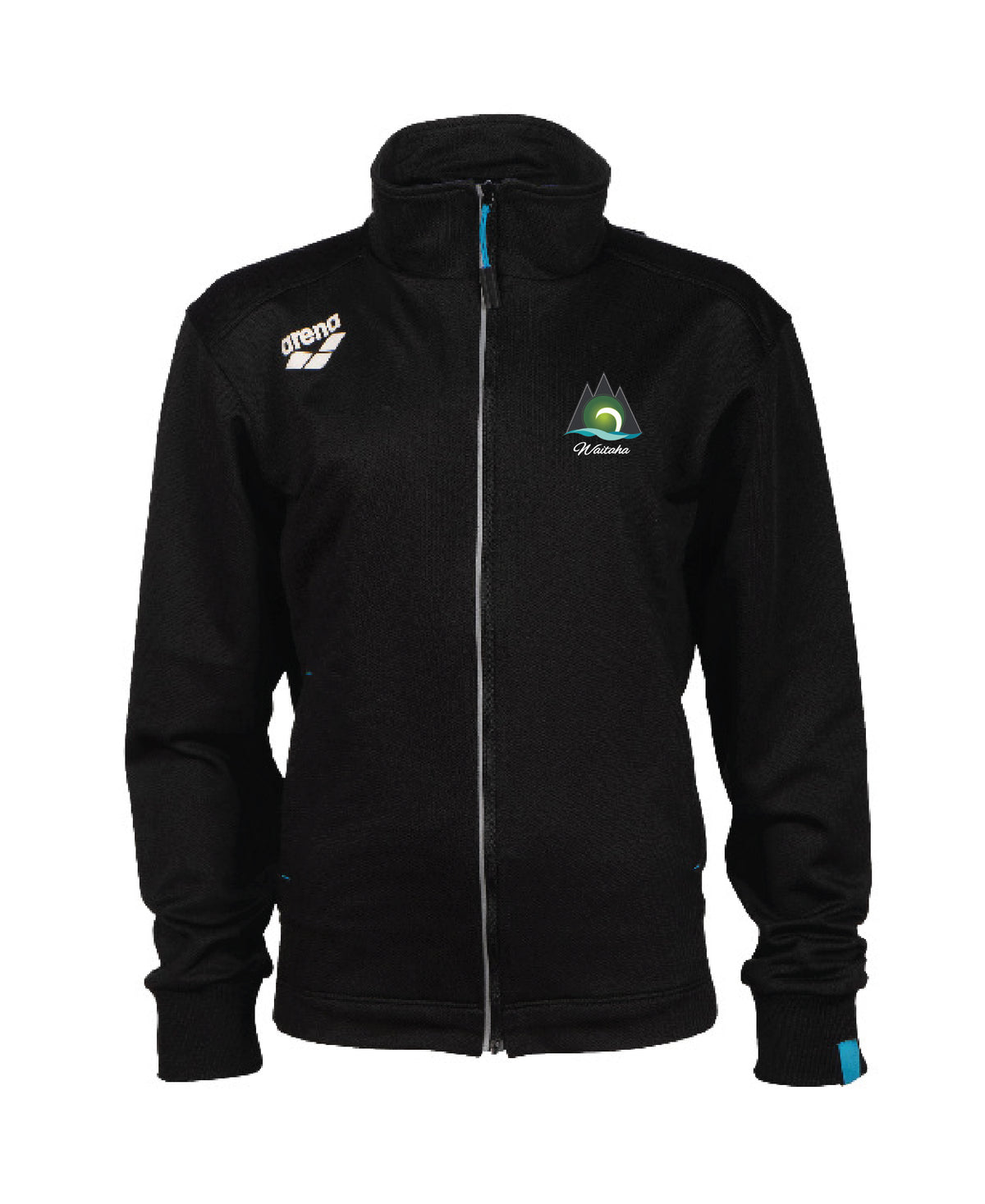 Waitaha Junior Team Jacket Panel Knitted Poly - Black
