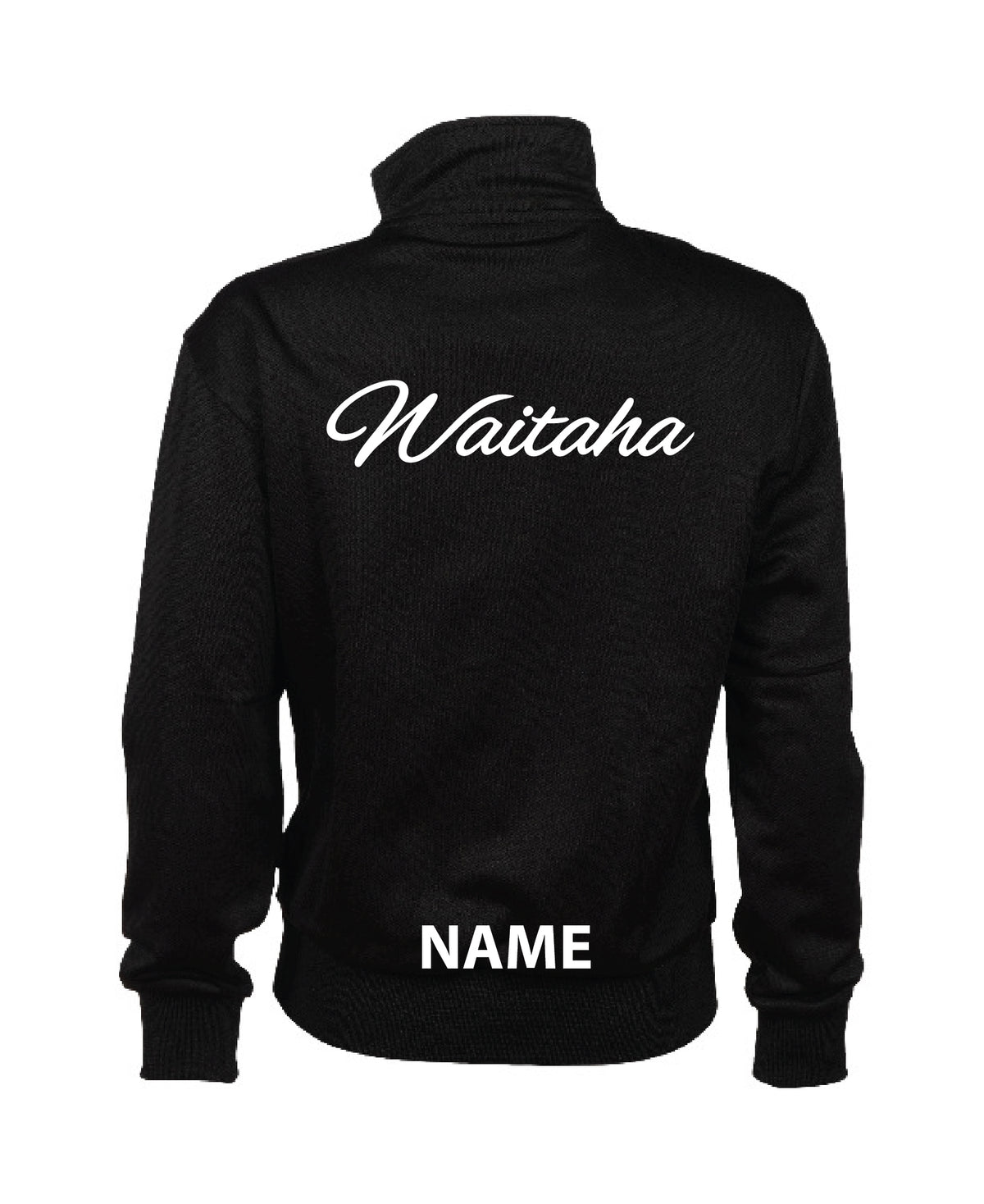 Waitaha Junior Team Jacket Panel Knitted Poly - Black