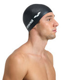 Arena Unisex Silicone Swim Cap - Black-Multi