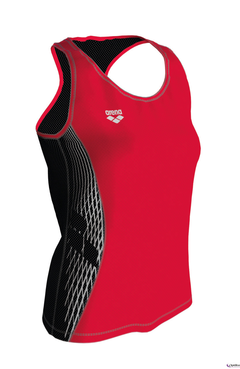 Arena Women's Running Tank Top - Fluo Red-Black