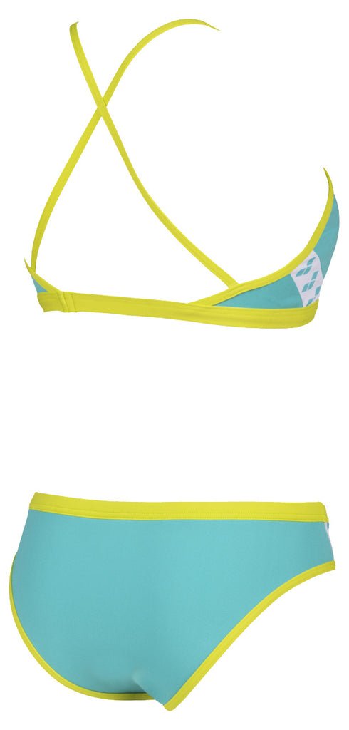 ARENA Arena TEAM STRIPE - Maillot de bain 2 pièces Femme mint/soft