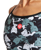 Crazy Camo Cats Superfly Swimsuit Women
