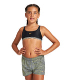 Arena Girl's Allover Short Junior - White Multi