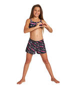 Arena Girl's Allover Short Junior - Black-Multi