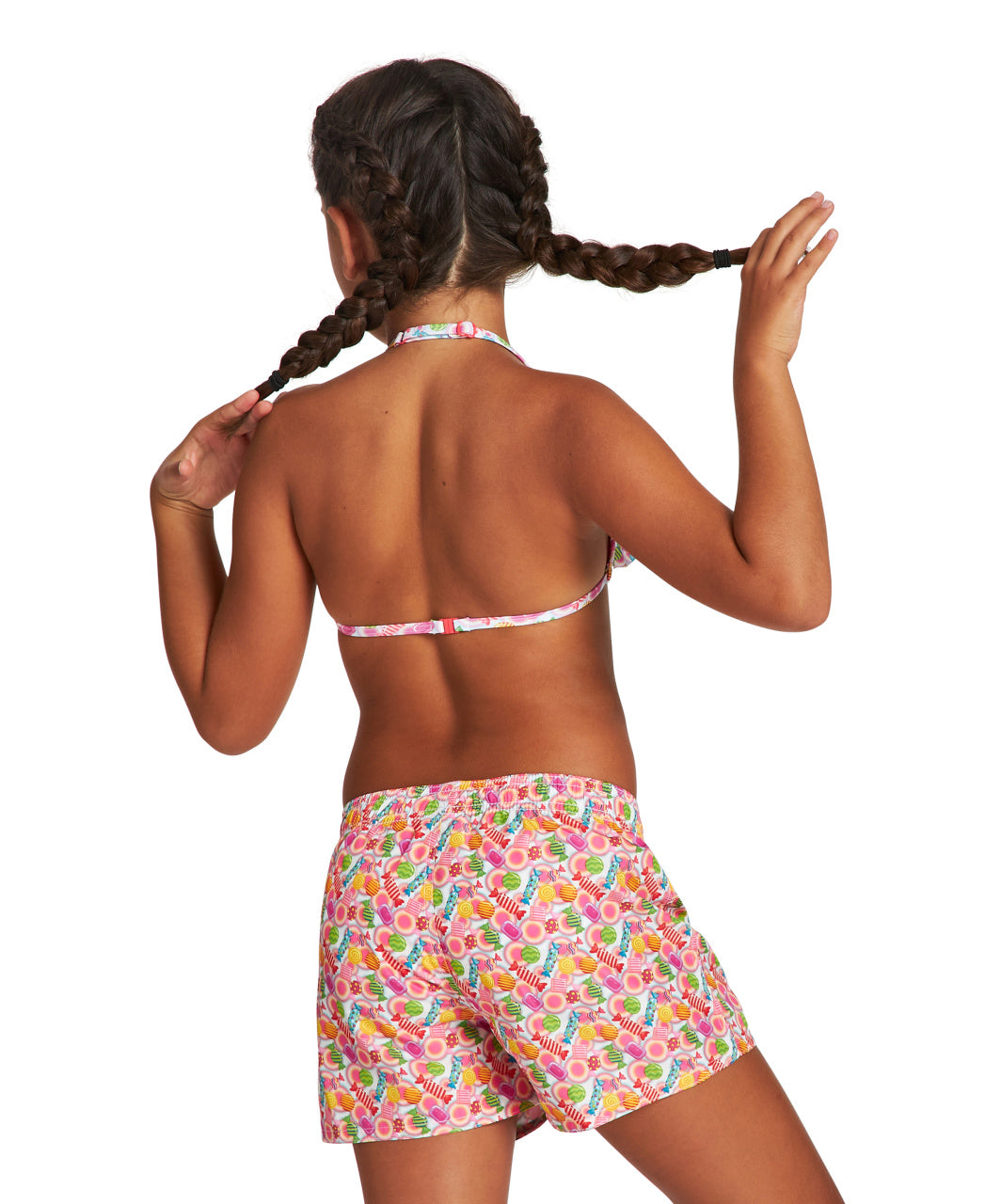 Arena Girl's Allover Short Junior - Pink Multi