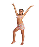 Arena Girl's Allover Short Junior - Pink Multi