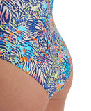 Arena Women's Printed Round Neckline Back One Piece - Multicolour