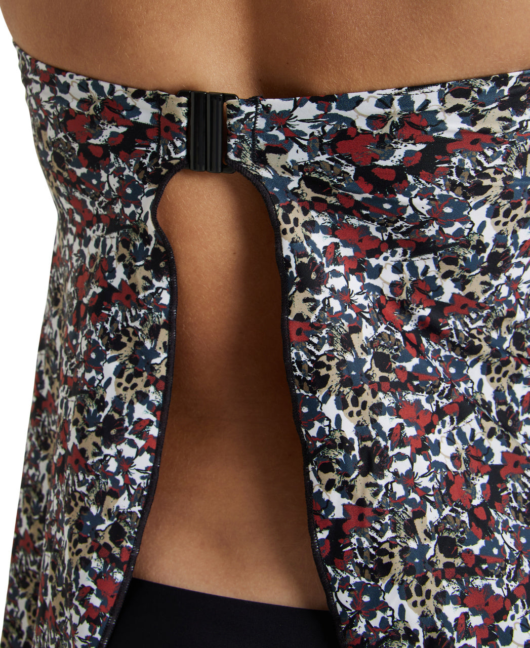 Arena Women's Printed Bandeau Tankini - Burgundy Multi-Black