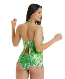 Arena Women's Printed Bandeau Tankini - Leaf Multi