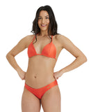 Arena Women's Glitter Fixed Padded Triangle Two Piece - Coral
