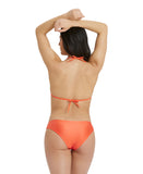 Arena Women's Glitter Fixed Padded Triangle Two Piece - Coral
