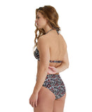 Arena Women's Printed Halterneck Two Piece - Burgundy Multi