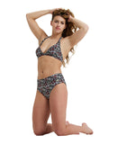Arena Women's Printed Halterneck Two Piece - Burgundy Multi