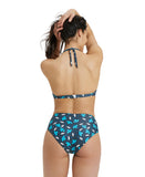 Arena Women's Printed Halterneck Two Piece - Asphalt Multi