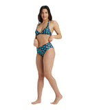 Arena Women's Printed Halterneck Two Piece - Asphalt Multi