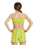 Arena Girl's Printed Short Jr - Soft Green Multi