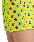 Arena Girl's Printed Short Jr - Soft Green Multi