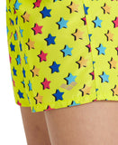 Arena Girl's Printed Short Jr - Soft Green Multi