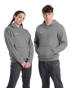 Unisex Arena Icons Hooded Sweat Solid Dark Grey Melange-White-Black