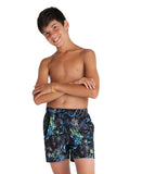 Arena Boy's Printed Jr Boxer - Black Multi