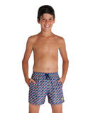 Arena Boy's Printed Jr Boxer - Asphalt Multi