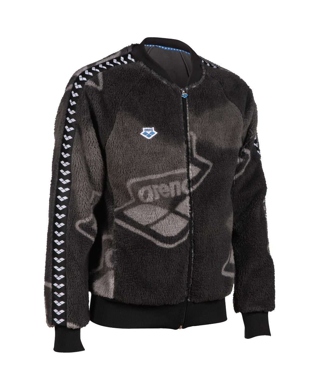 Unisex Arena Relax IV Team Jacket Polar - Smoke Grey Heather-Black-White