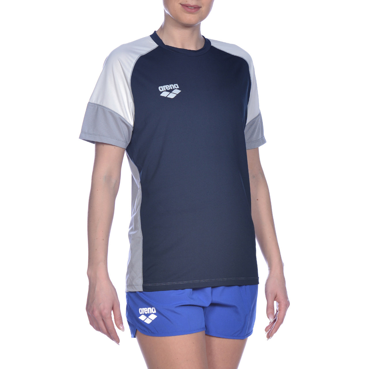 Arena Unisex Teamline Tech Raglan Tee - Navy-Grey-Ice