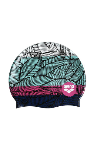 Arena Silicone Swim Cap Print 2- Foliage