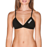 Arena Women's Solid Tie Back Top - Black White