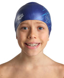 Arena Print Junior 3LINE Swim Cap - Blue