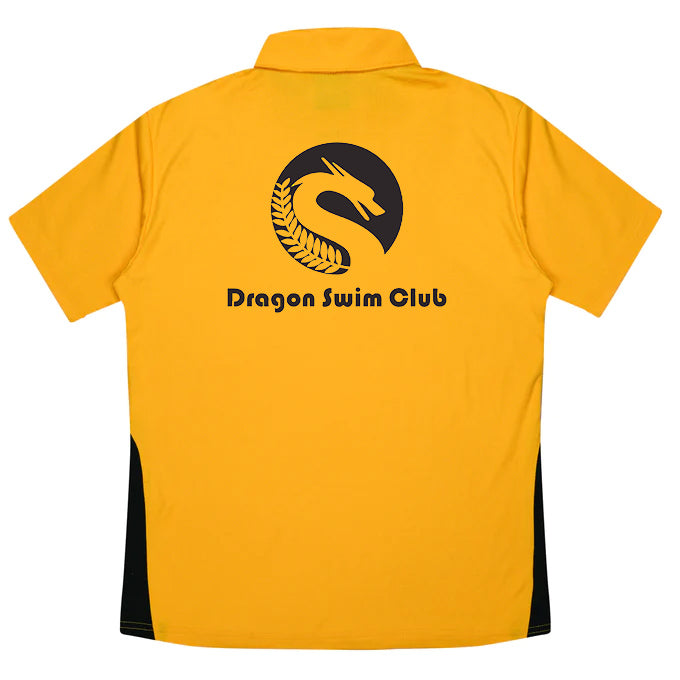 Dragon Swim Club Adult Paterson Polo - Gold-Black